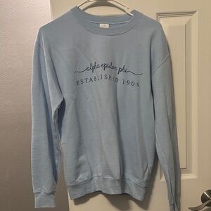 Gildan Women’s Crewneck Sweater in Light Blue AEPHI